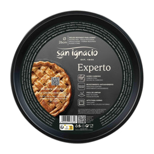 Molde redondo para horno ø25x3 cm acero carbono, para repostería y horneado uniforme expert san ignacio