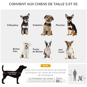 Poussette buggy pliable animaux chariot pliant chien chat porte-gobelet panier de rangement inclus roues avec frein tissu 600D Oxford métal gris