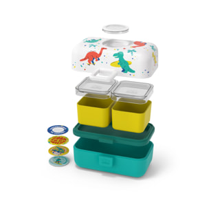 Lunch box à compartiments pour enfant Tresor 800ml Bleu Dino