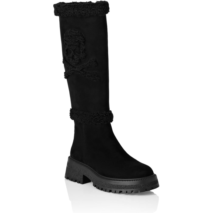 PHILIPP PLEIN Boots Mid Flat SKULL