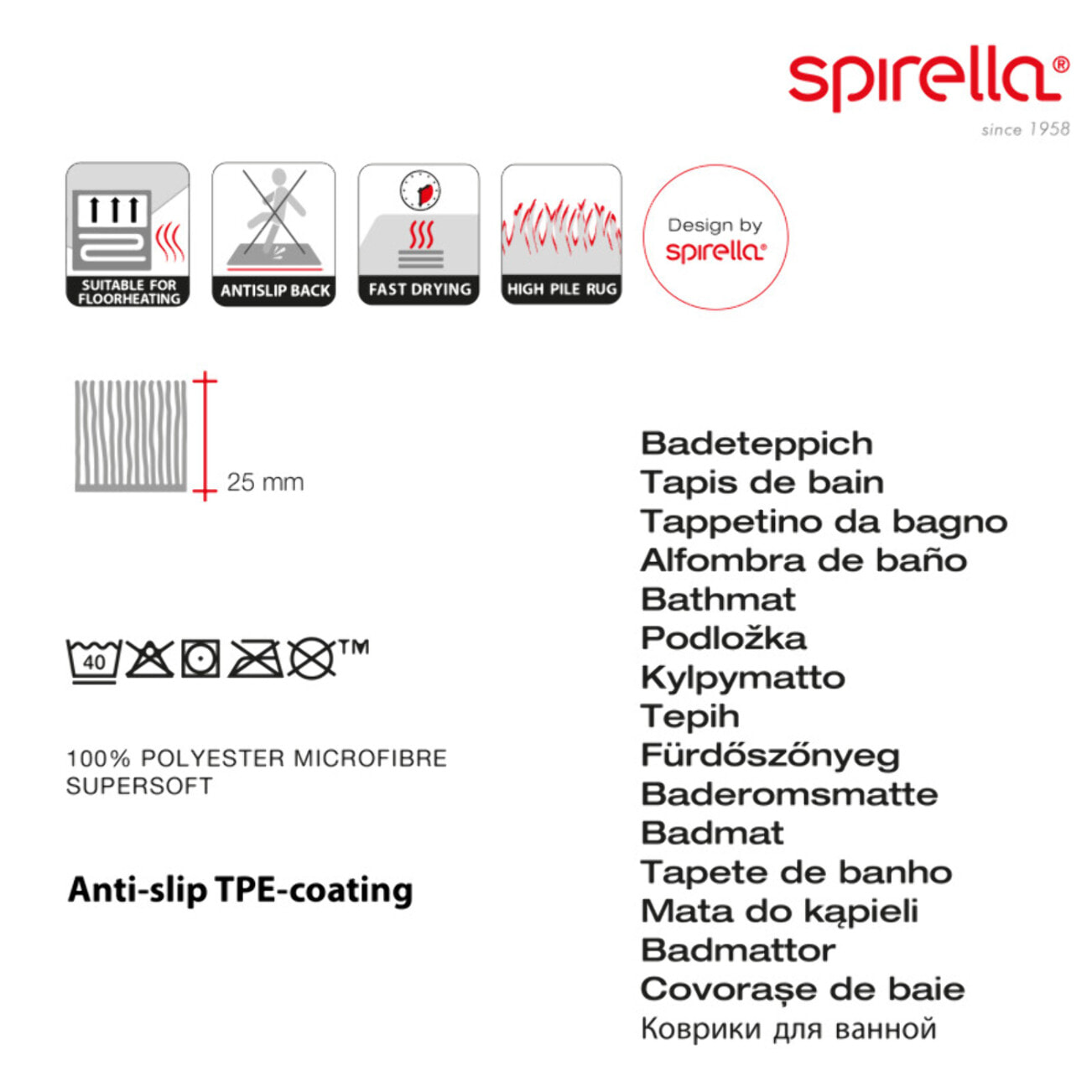Tapis de bain microfibre FINO Terracotta Spirella