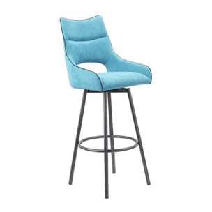 Chaise haute pivotante tissu & pieds métal - KEN