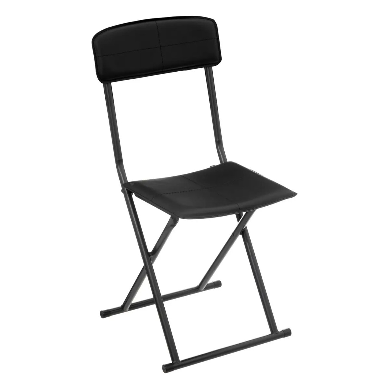 Chaise pliante simili cuir noir