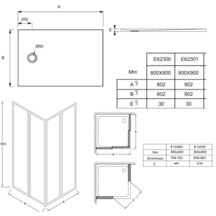 Receveur Ipso + paroi Serenity