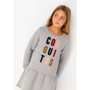 Vestido  Sudadera de Niña Conguitos Gris