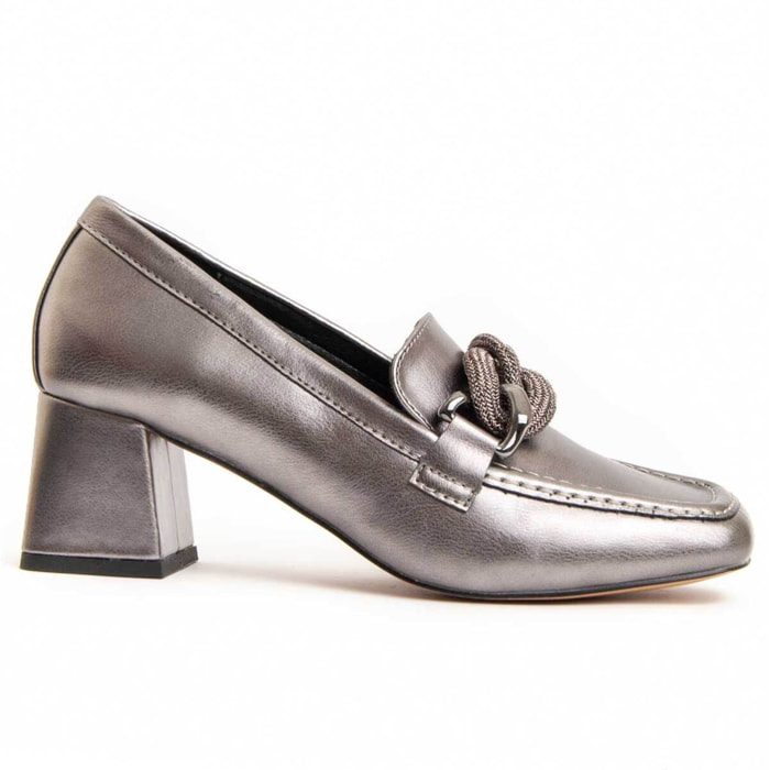 Zapato De Tacón - Gris - Altura: 6 Cm