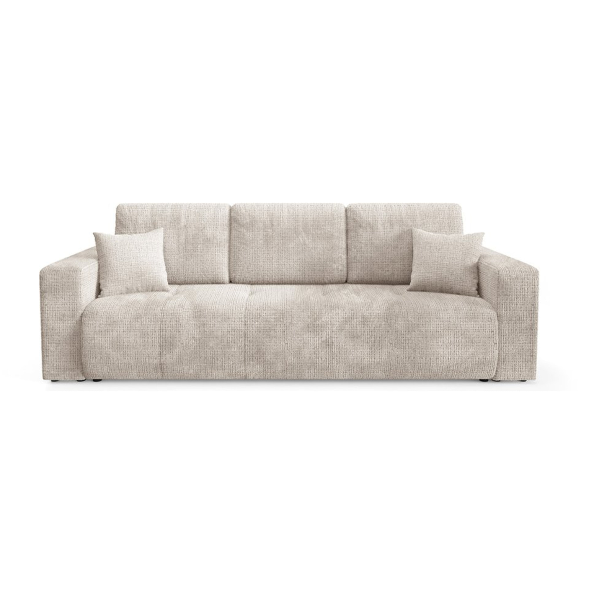 AURORE - Canapé 3 places en tissu texturé beige