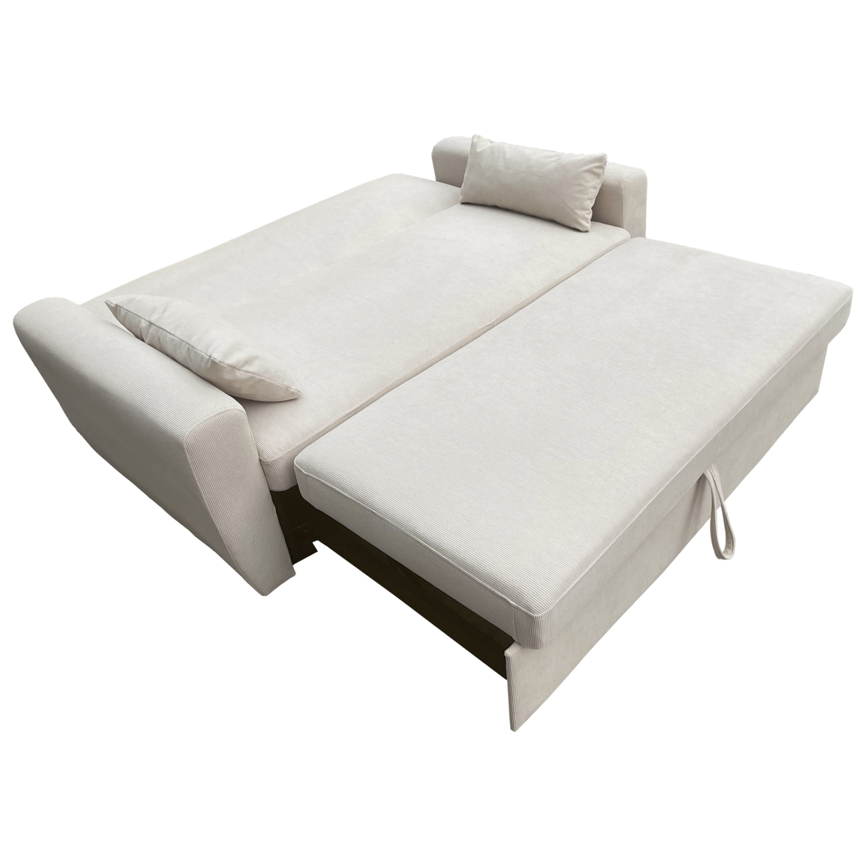 Canapé convertible en velours côtelé beige 2 places MATT