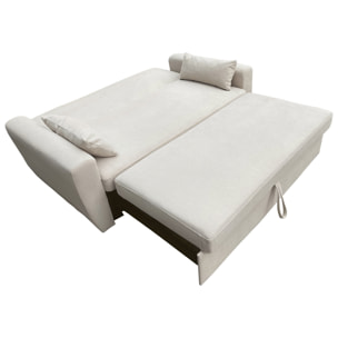 Canapé convertible en velours côtelé beige 2 places MATT
