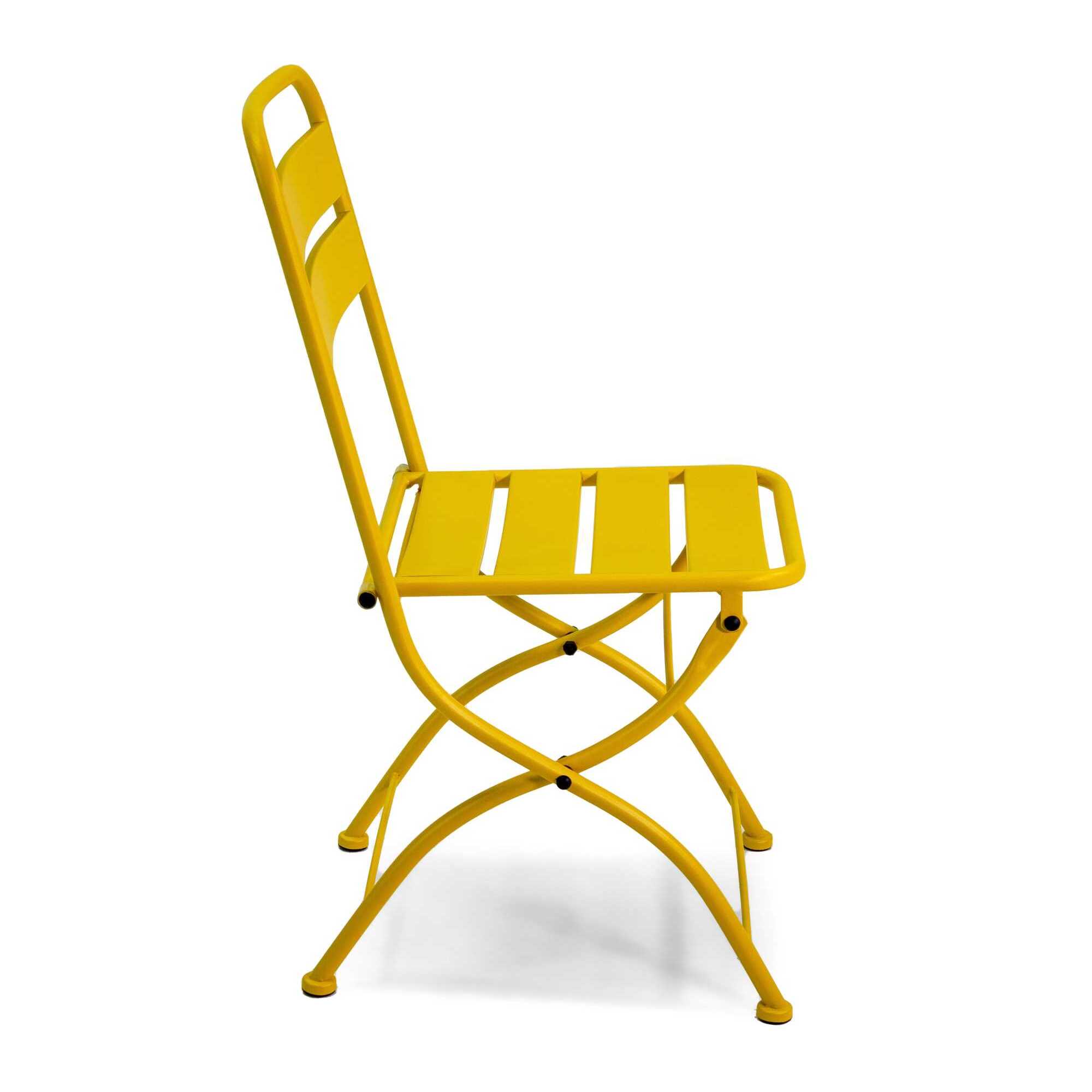 Sedia Rovigo Vacchetti in metallo pieghevole giallo cm44x53h45/86