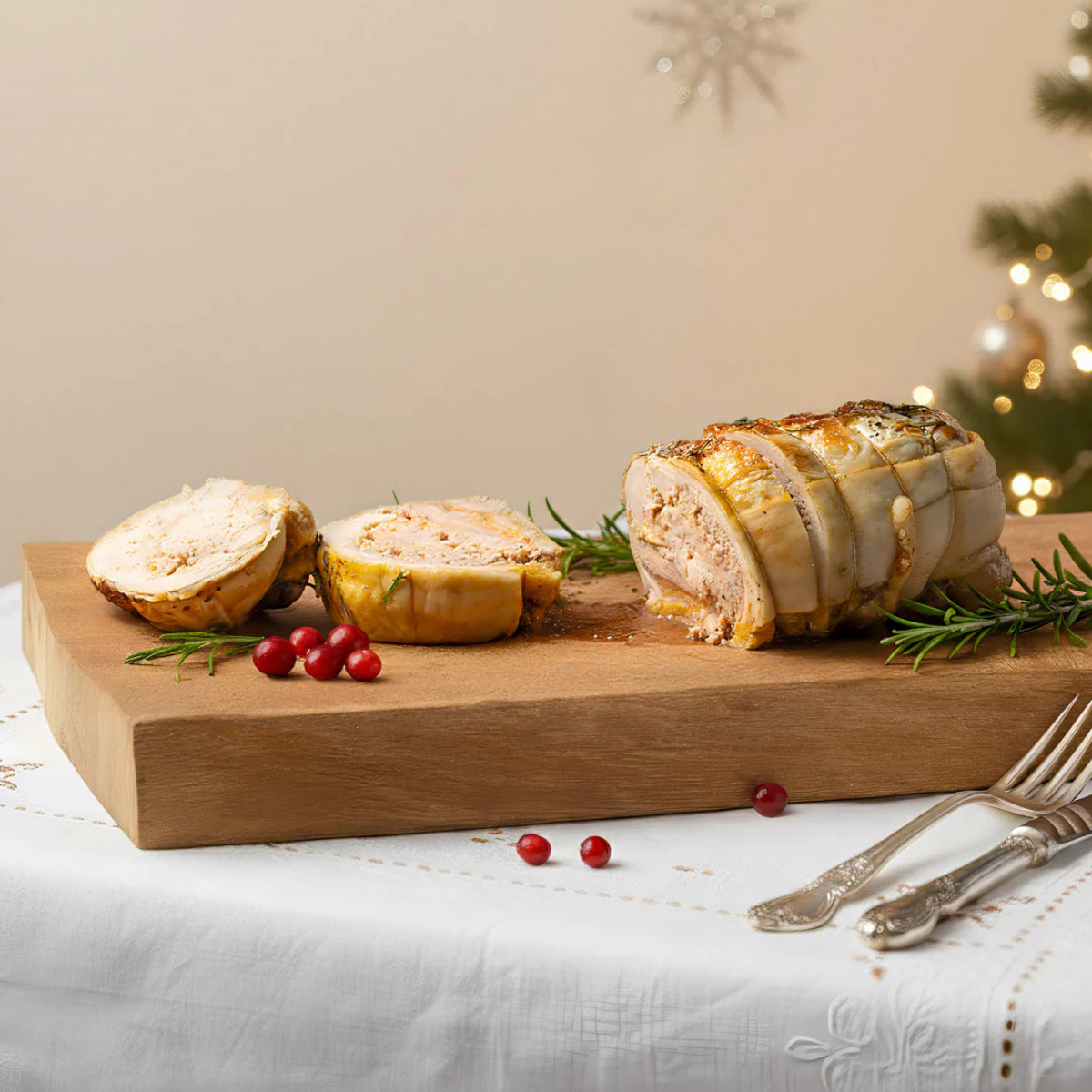 2 x Rôti de Chapon précuit farce forestière (2 x 1 kg)