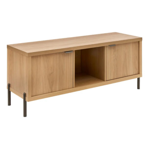 Meuble TV Alvo rectangulaire 39,5x122,5cm 2 portes beige