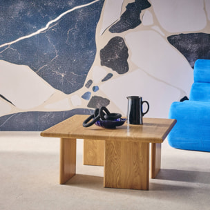 Table basse carré effet chêne