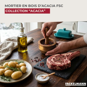 Mortier avec pilon 9 cm en Bois d'Acacia Fackelmann