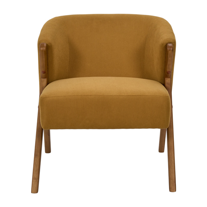 Fauteuil - HOME DECO FACTORY - Jules - Design Rétro Chic - Jaune