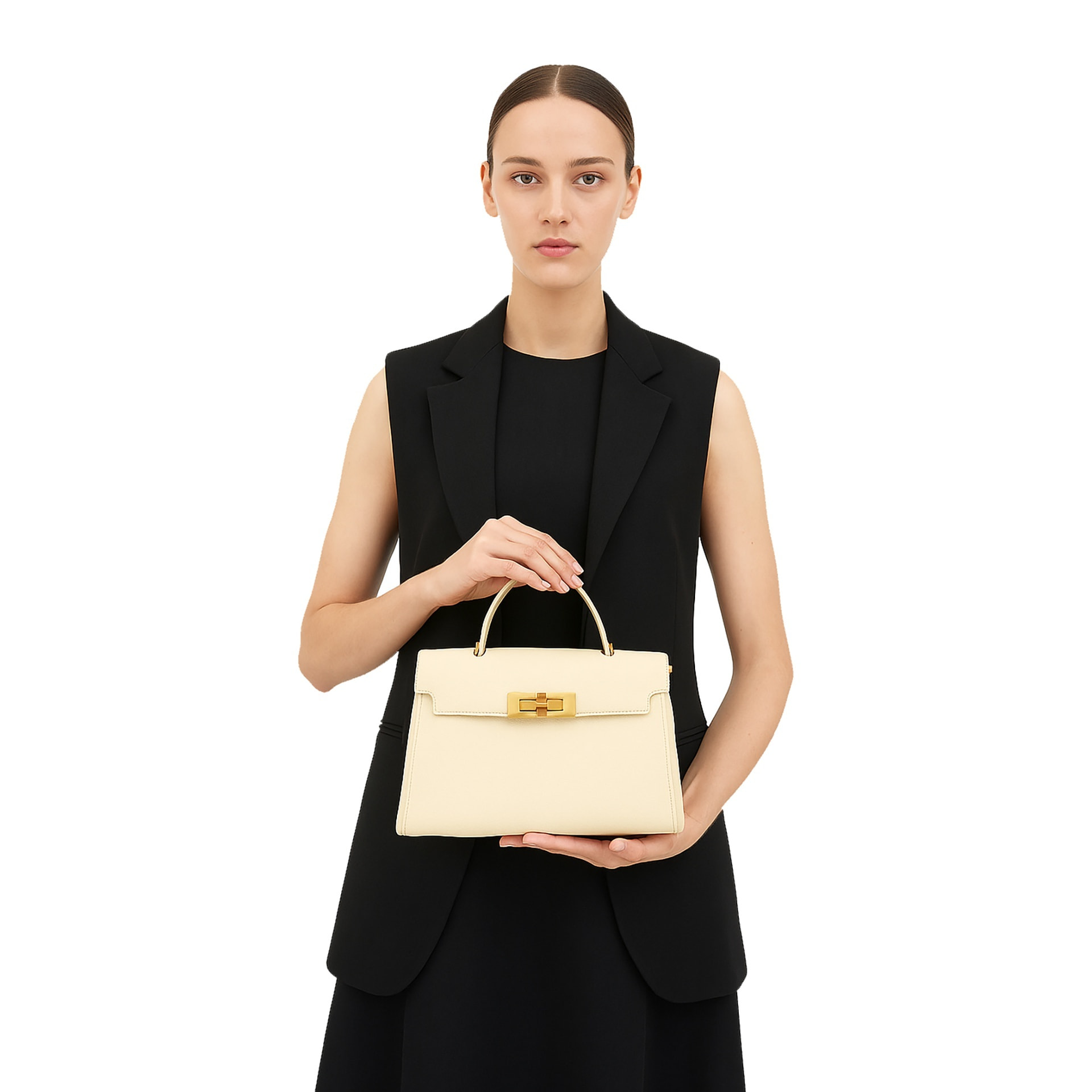 Borsa a mano da donna Made in Italy - Modello Embera Plus - 100% pelle - 28.0 x 17.0 x 9.0 cm