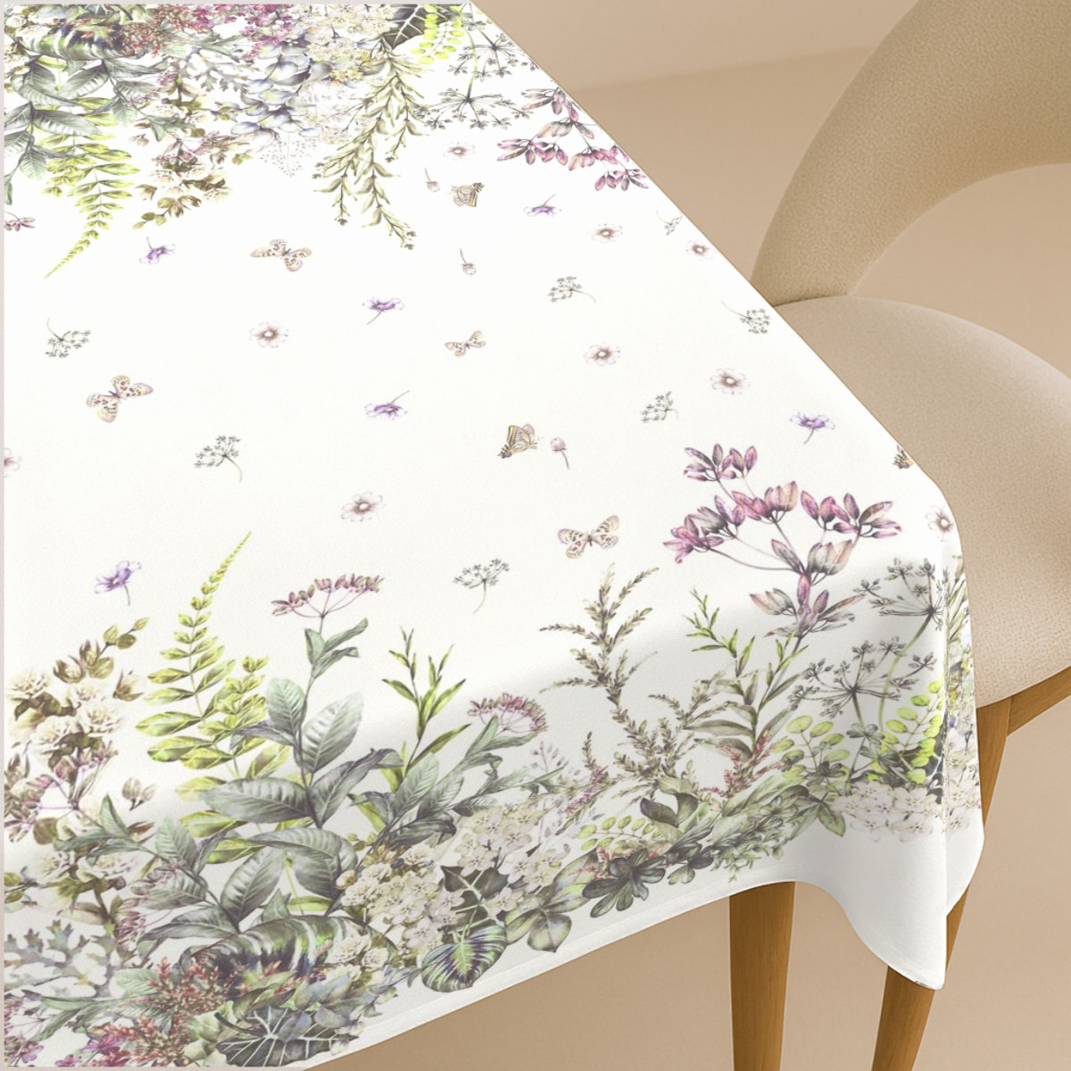 Naturals - Mantel de Tela Estampado - Antimanchas - 100% Algodón - Half panamá - Eden