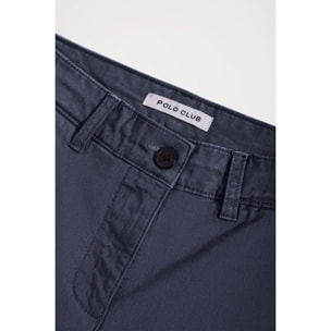 Pantalón chino Slim fit azul denim con detalle Polo Club