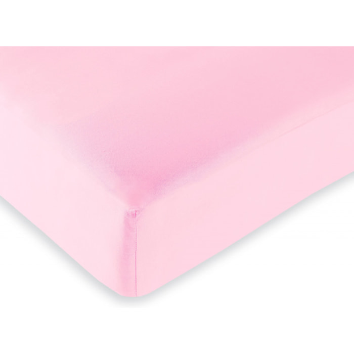 Drap housse 57 fils/cm² - Rose Pétale