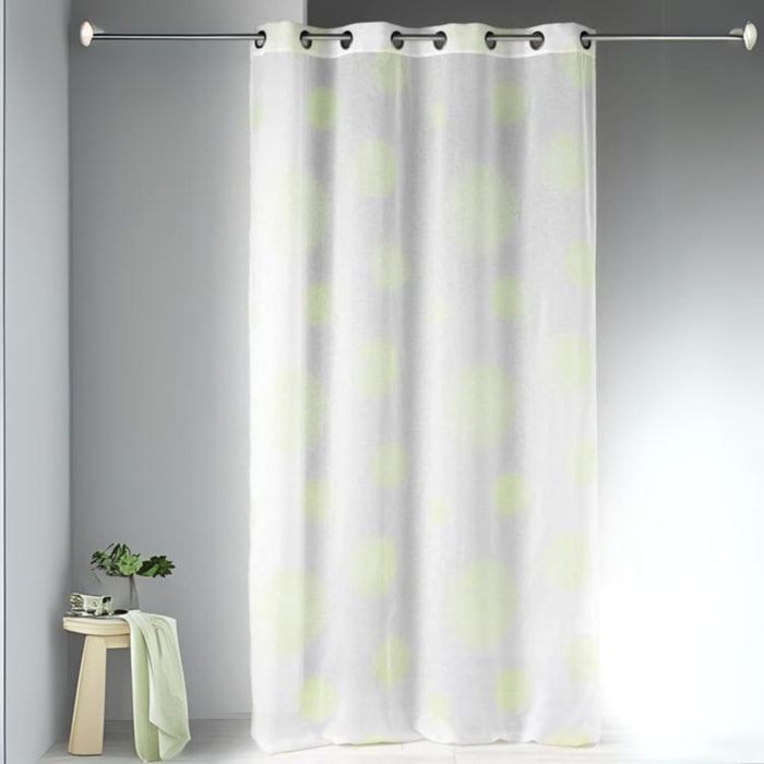 Voilage en Etamine Impression Argent - Vert clair