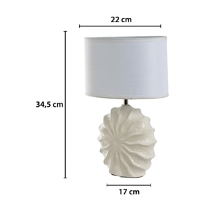 Lampada Da Tavolo Comodino Ricaricabile Accensione On/Off Modello Zante Bianco
