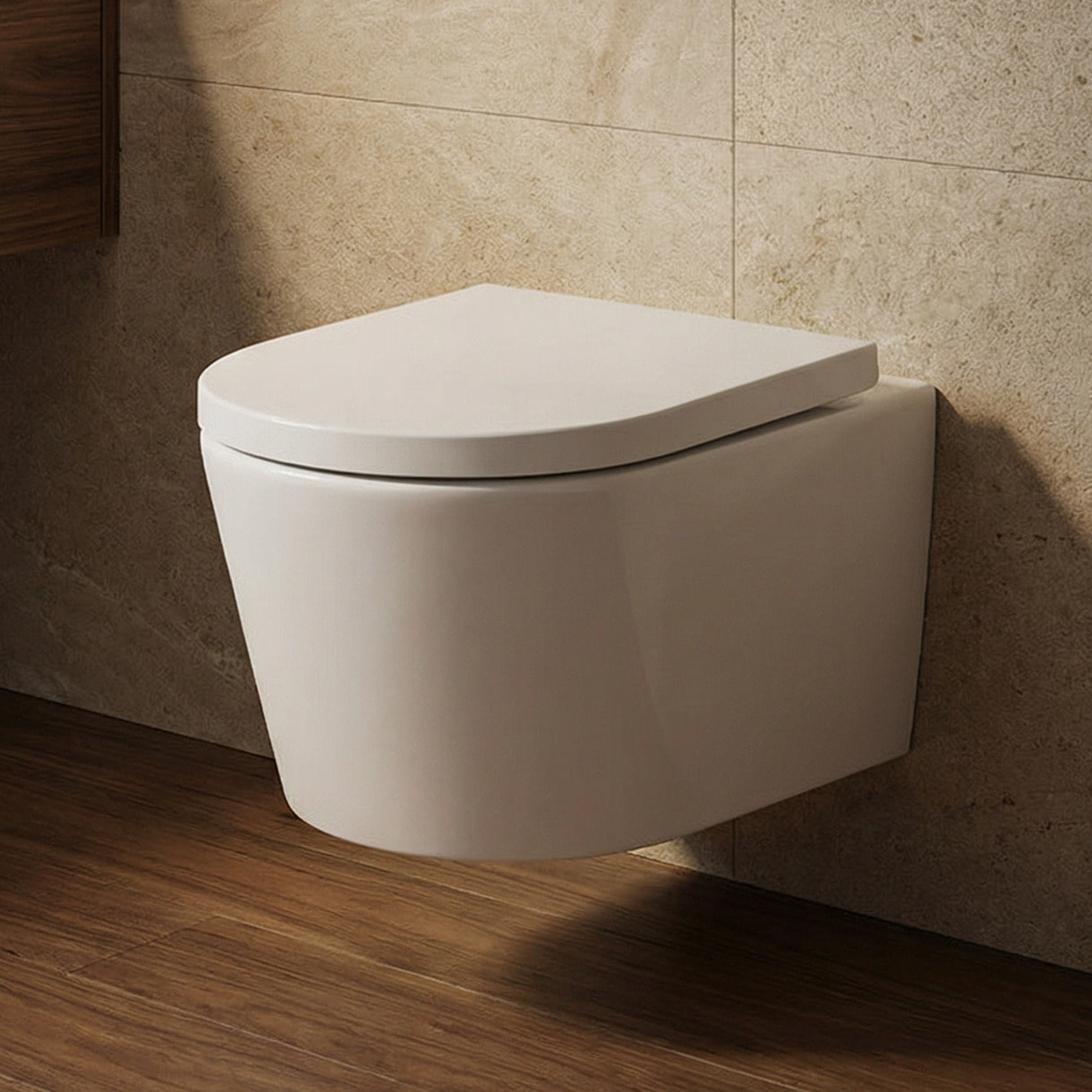 WC suspendu sans bride et fixations invisibles + abattant frein de chute (SATBRE010RREXP)