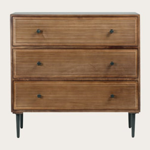 Commode Boreal -bois massif de manguier-couleur noyer 90 x 85 x 45 cm