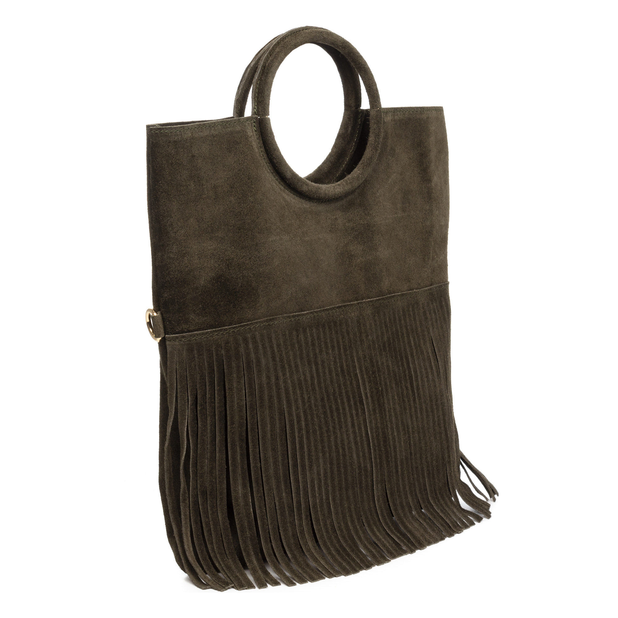 Amendolara borsa a tracolla donna. Pelle vera Camoscio.