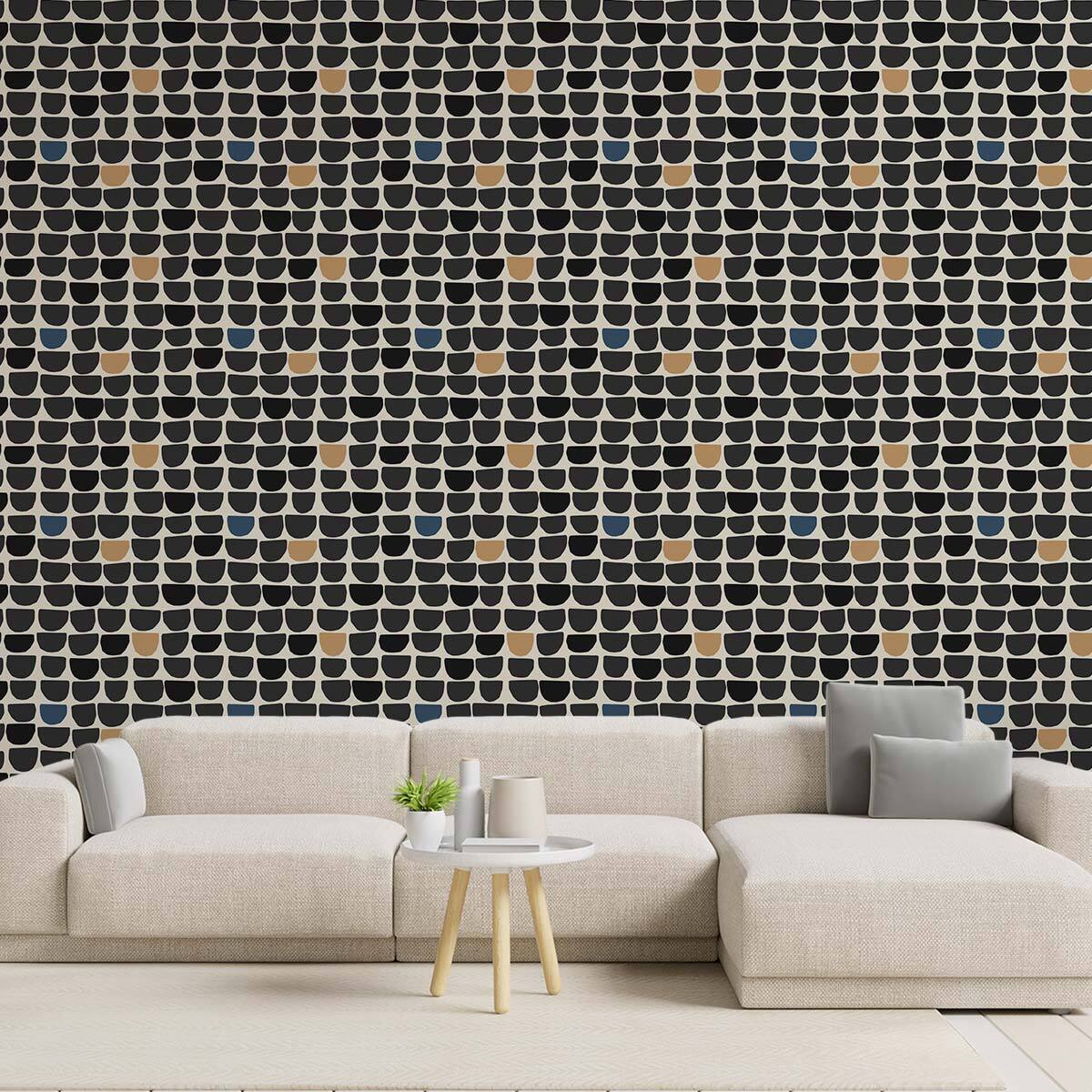 Papier peint, nova - Tapisserie decor Noir