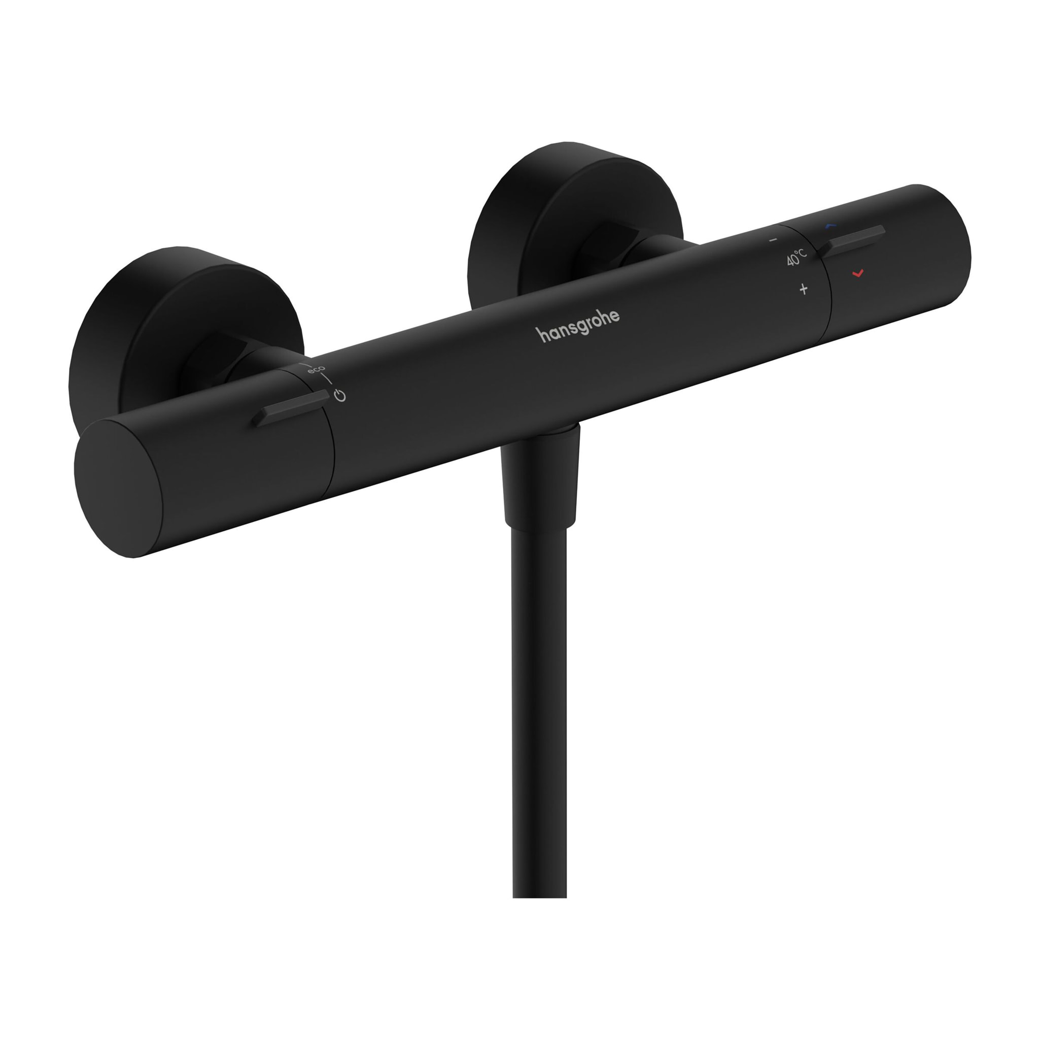 Mitigeur thermostatique douche C3 Ecostat Fine, Noir mat