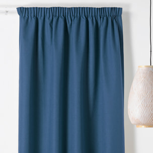 Rideau occultant galon fronceur  - Effet chiné - Bleu