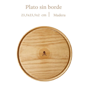 Plato sin borde en madera ø23,5cm scalpers home