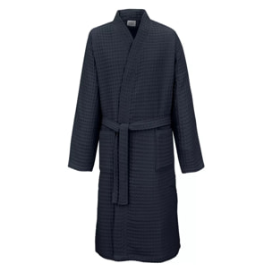 Peignoir homme pur coton 240 g/m² nid d'abeille marine Detente navy