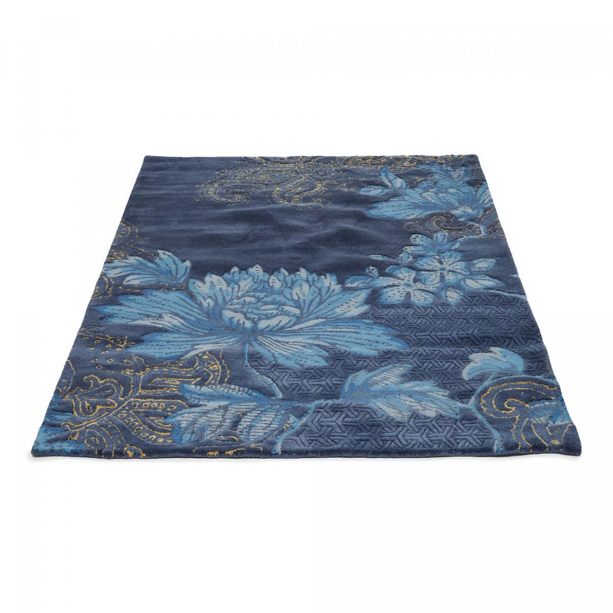 Tapis salon et chambre fait à la main en laine motif floral ZAQUI