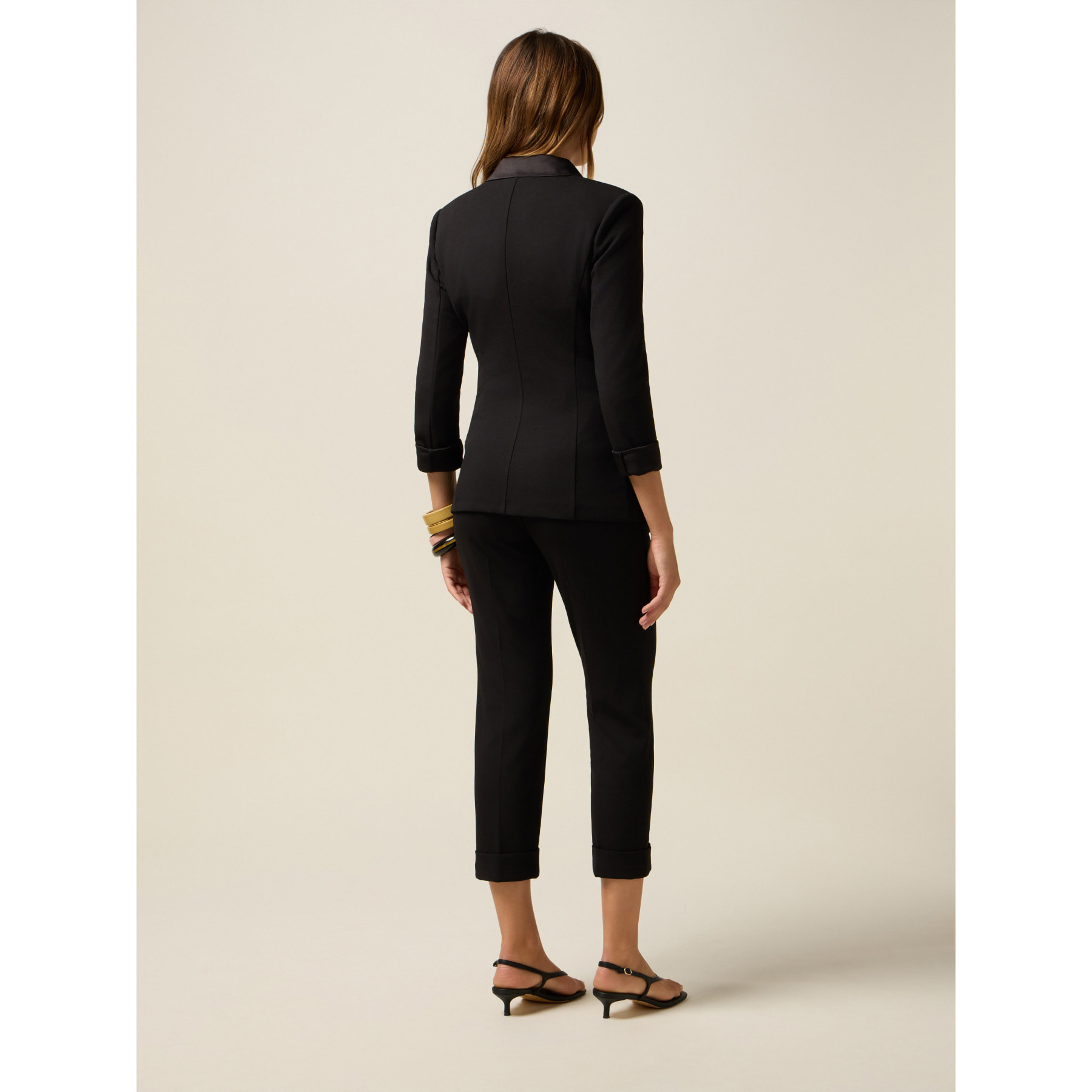 Oltre - Blazer cruzado con botones forrados - Negro