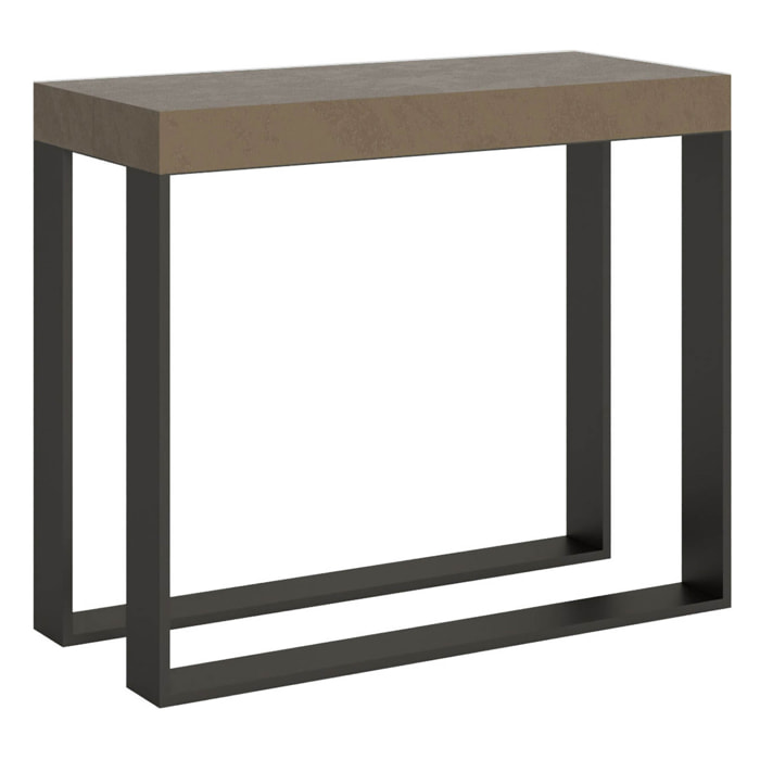 Consolle allungabile 90x40/300 cm Elettra Tortora telaio Antracite