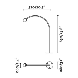 CUCA 650 Lampada paletti muro nero