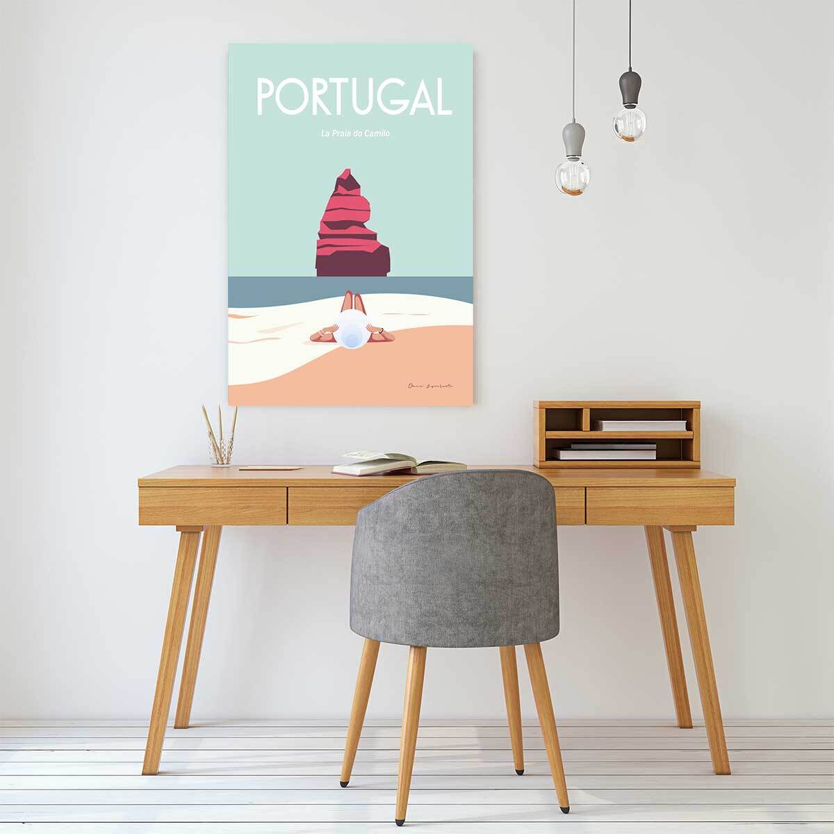 Tableau mer plage au portugal  Toile imprimée