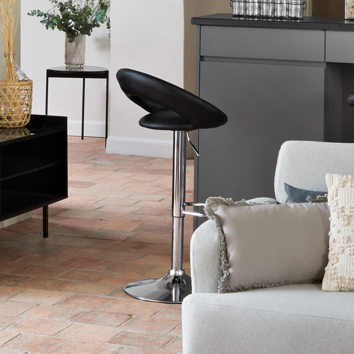 Lot de 2 tabourets de bar "Sasha" noir