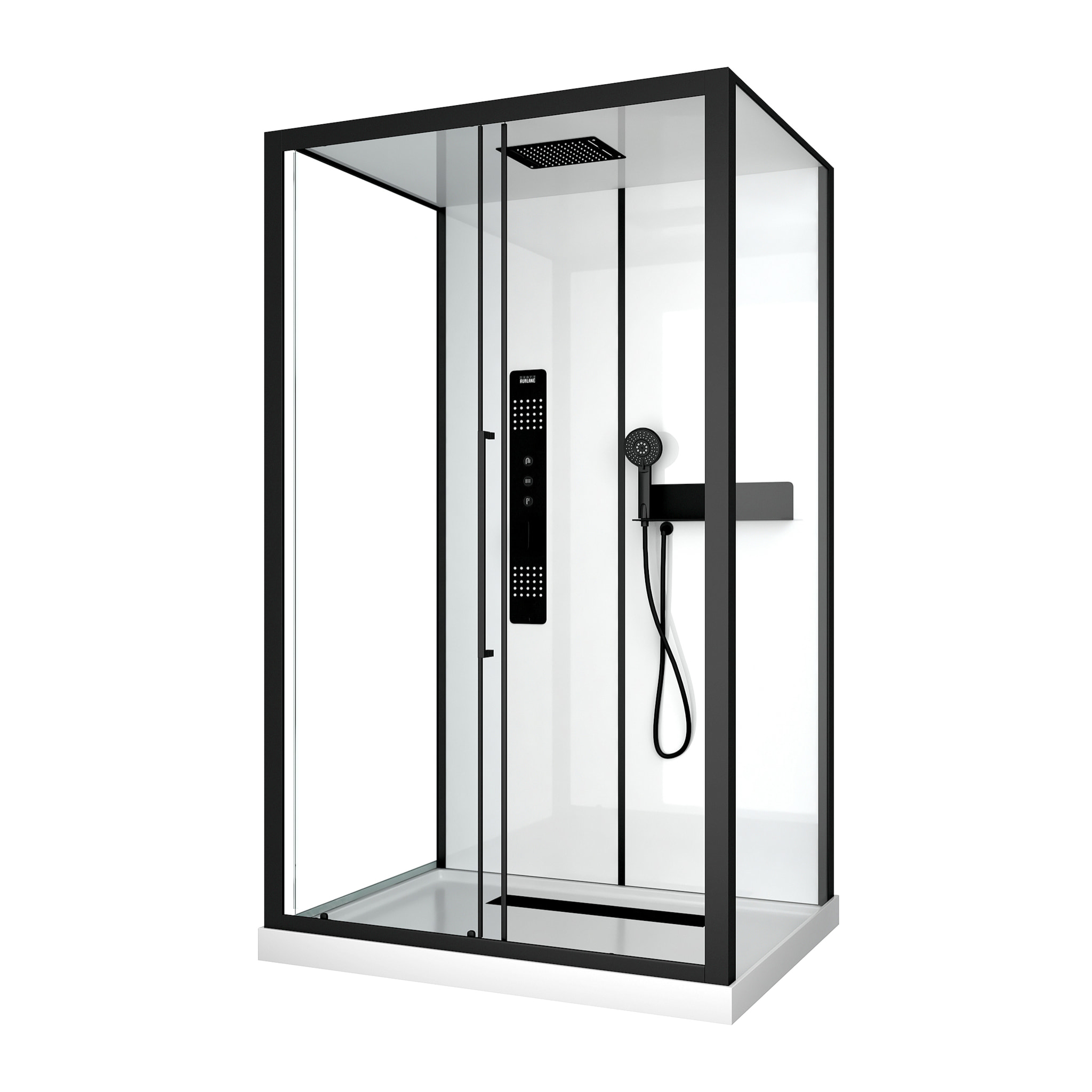 Cabine de douche 115x90x210 cm avec receveur + bonde 90mm + Grille linéaire - FACTORY 2