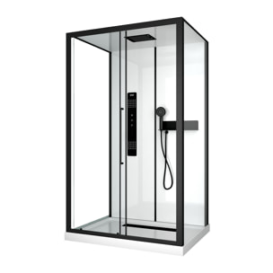Cabine de douche 115x90x210 cm avec receveur + bonde 90mm + Grille linéaire - FACTORY 2