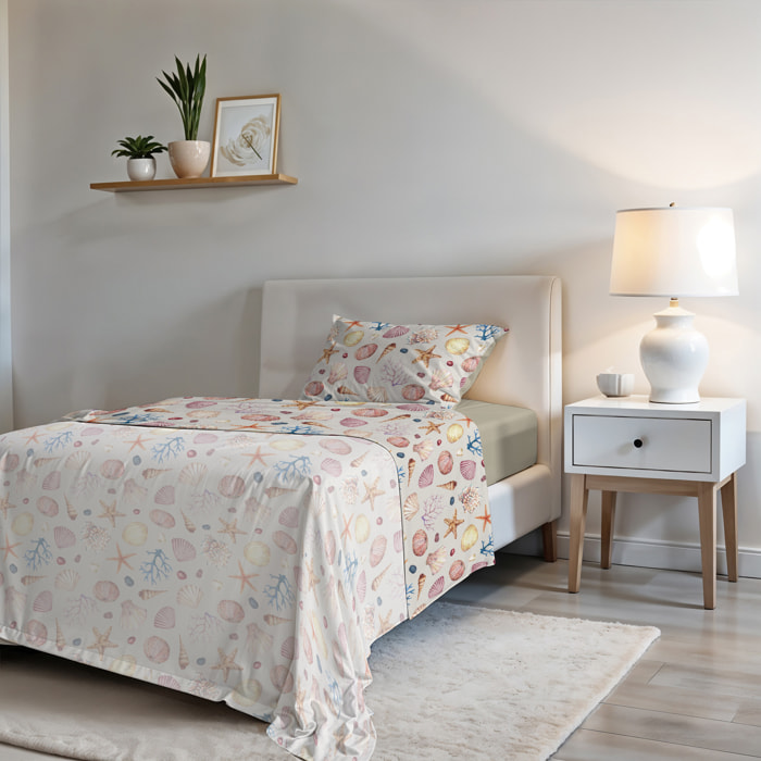COMPLETO LETTO FASHION, 100% Microfibra, No Stiro - MAREA