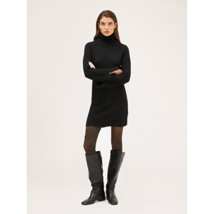 Motivi - Vestido de punto acanalado - Negro