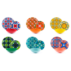 Service de table 18 pièces Excelsa – Ankara, Porcelaine Multicolore