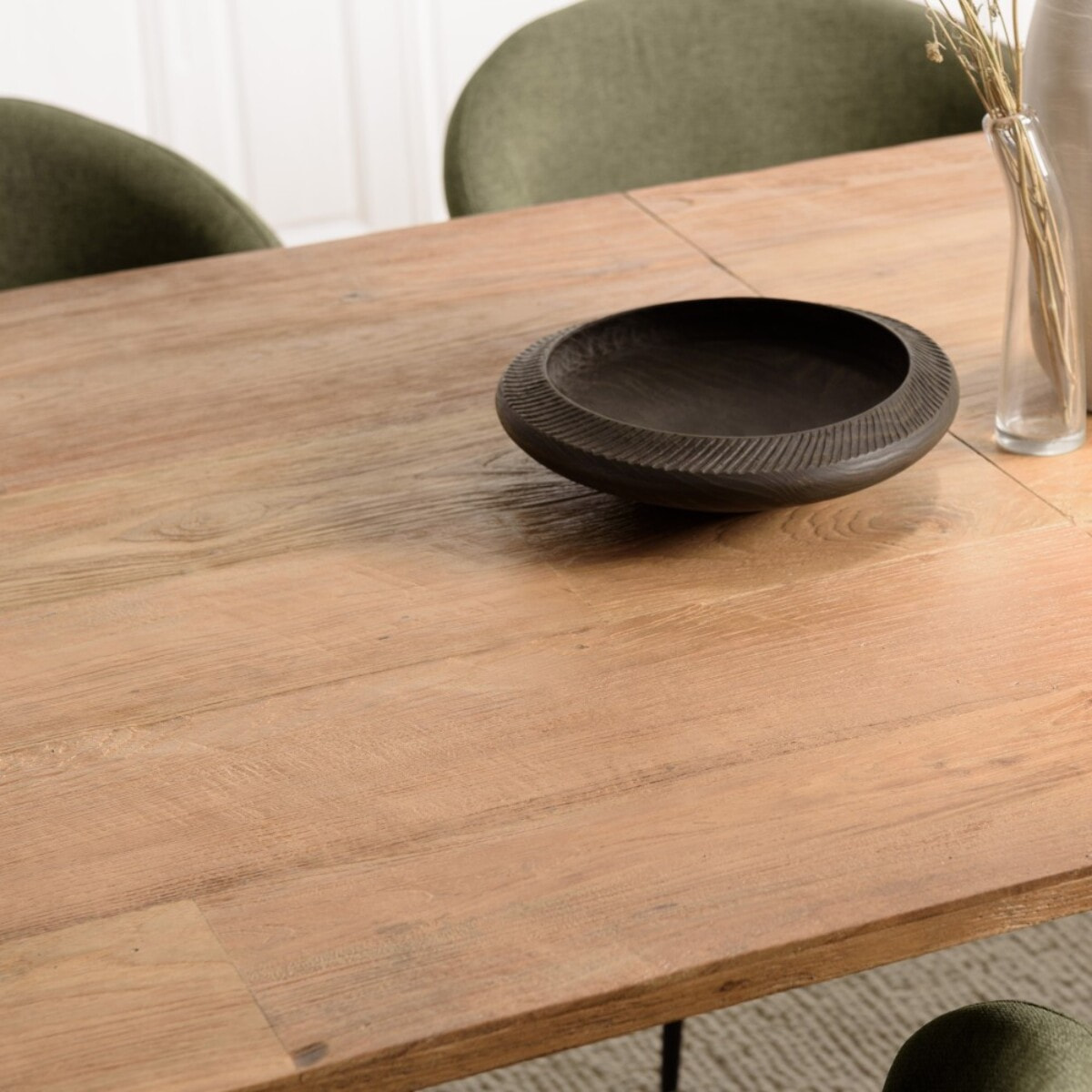 MAXENCE - Table à manger extensible 240/292x100cm en teck recyclé