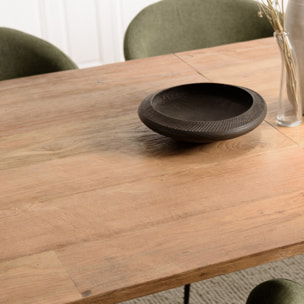 MAXENCE - Table à manger extensible 240/292x100cm en teck recyclé