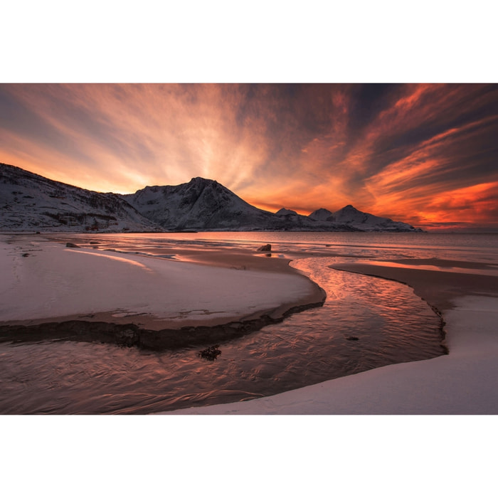 Tableau paysage Golden sunset Tableau plexiglas