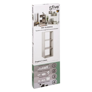 Étagère colonne 3 cases "Mix N' Modul" effet chêne gris