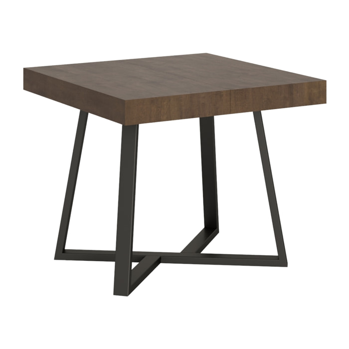Tavolo allungabile 90x90/194 cm Zeplir noce gambe antracite