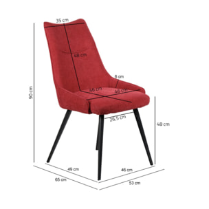 Chaise en tissu avec piétement en métal noir - TIRANA